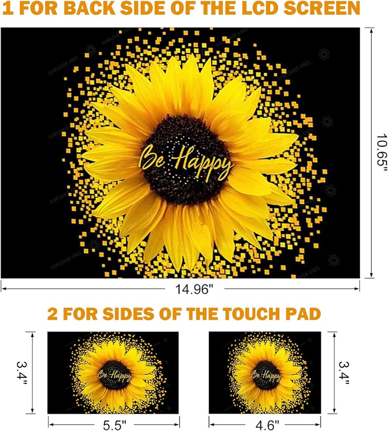 DINKY Laptop Skin Sticker Decal, 12" 13" 13.3" 14" 15" 15.4" 15.6 inch Laptop Universal Reusable Vinyl Skin Stickers Cover Art Decal Notebook PC Personalized Protector-Sunflower - Image 2